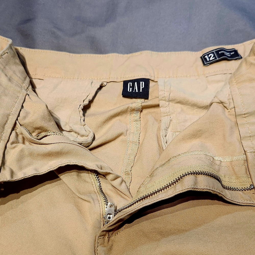 ⭐️GAP Everyday Straight Khaki Pants Womens 12 Tan Beige Chino Cotton Stretch - Picture 4 of 12
